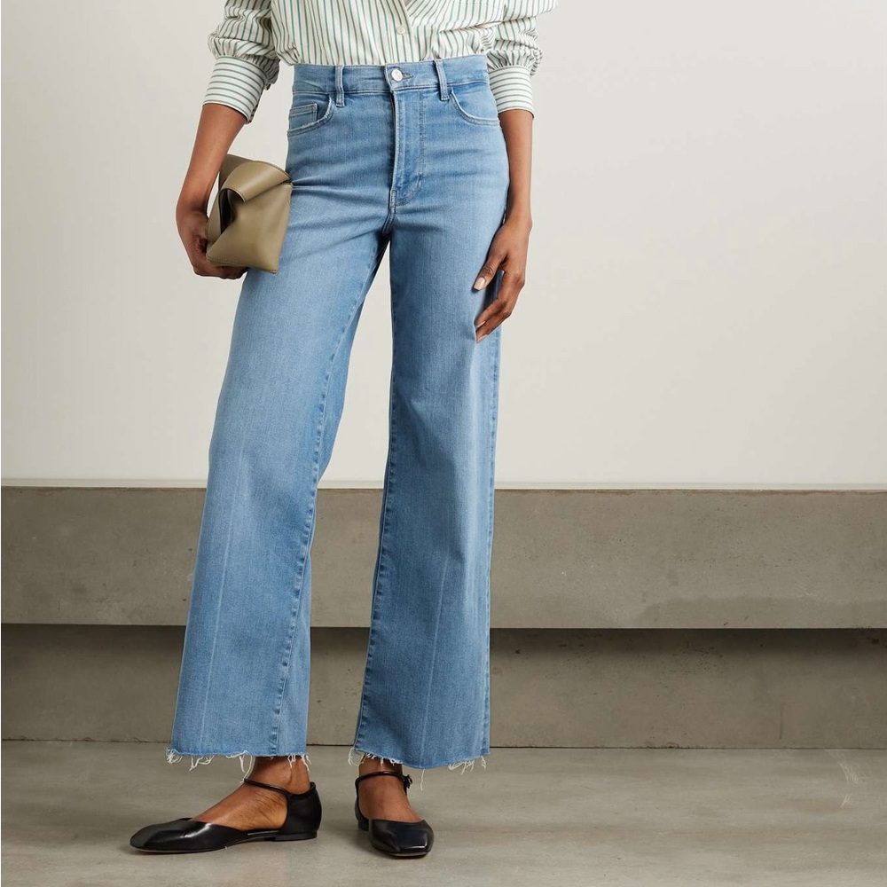 Frame Le Slim Palazzo Jeans in Drizzle - Size 26